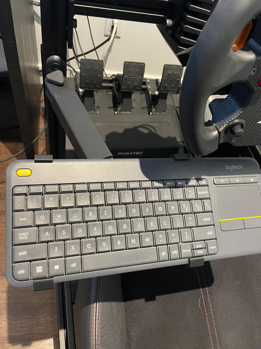Dual-Swivel Keyboard Mount – Ergonomic, Adjustable, and Built for Sim Racing