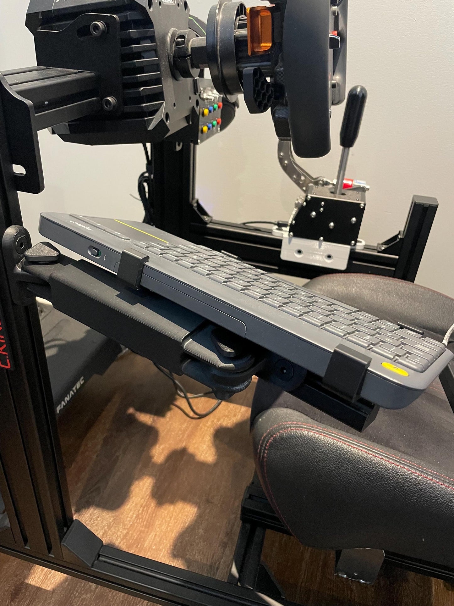 Dual-Swivel Keyboard Mount – Ergonomic, Adjustable, and Built for Sim Racing