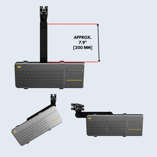 Dual-Swivel Keyboard Mount – Ergonomic, Adjustable, and Built for Sim Racing